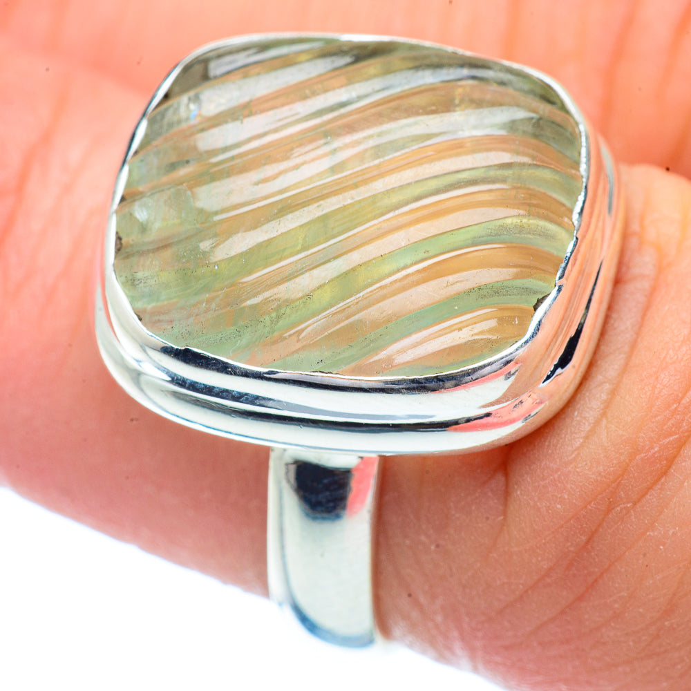 Prehnite Rings handcrafted by Anasilvercos - RING35031