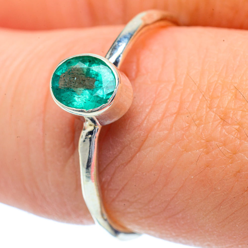 Zambian Emerald Rings handcrafted by Anasilvercos - RING35071