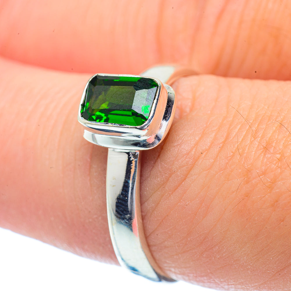 Chrome Diopside Rings handcrafted by Anasilvercos - RING35113