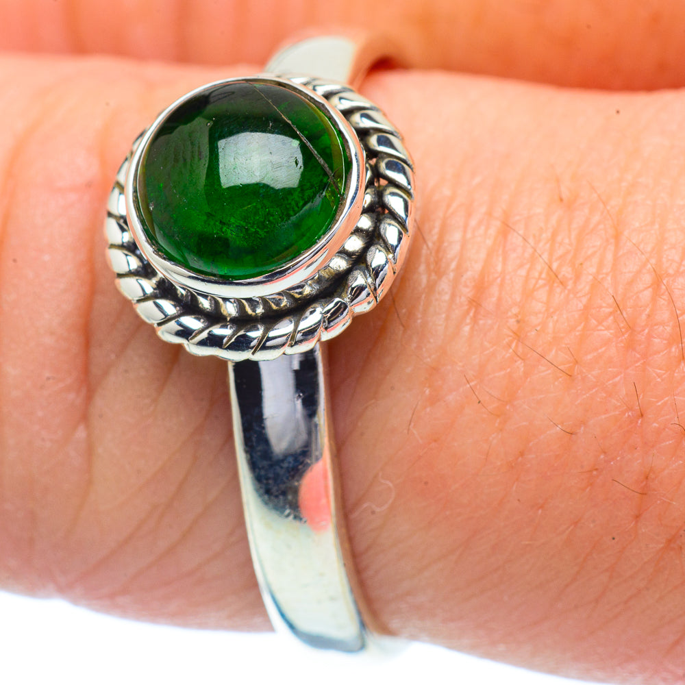 Chrome Diopside Rings handcrafted by Anasilvercos - RING35209