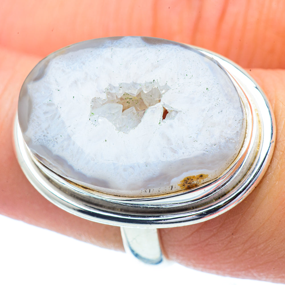 White Geode Slice Rings handcrafted by Anasilvercos - RING35227