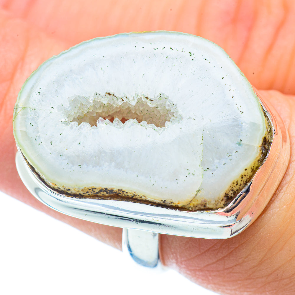 White Geode Slice Rings handcrafted by Anasilvercos - RING35431