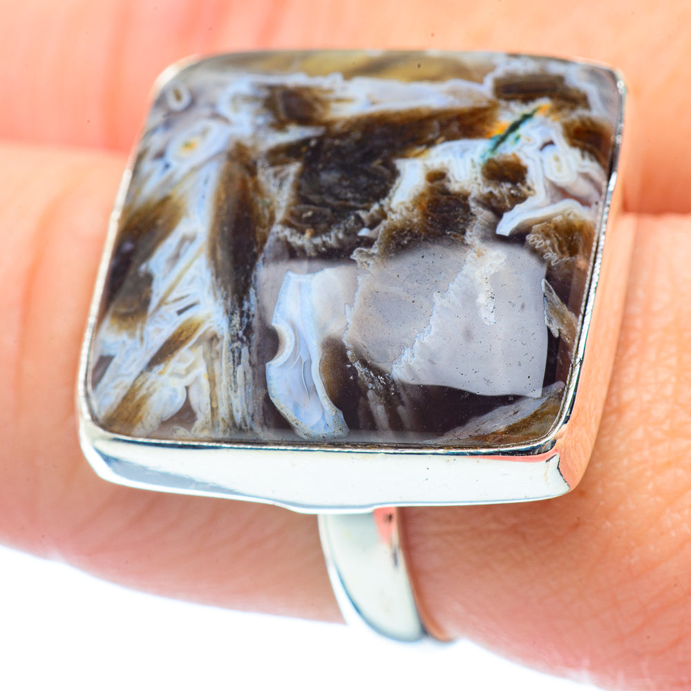Turritella Agate Rings handcrafted by Anasilvercos - RING35664