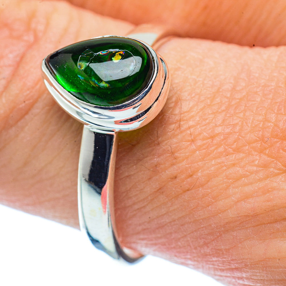 Chrome Diopside Rings handcrafted by Anasilvercos - RING35771