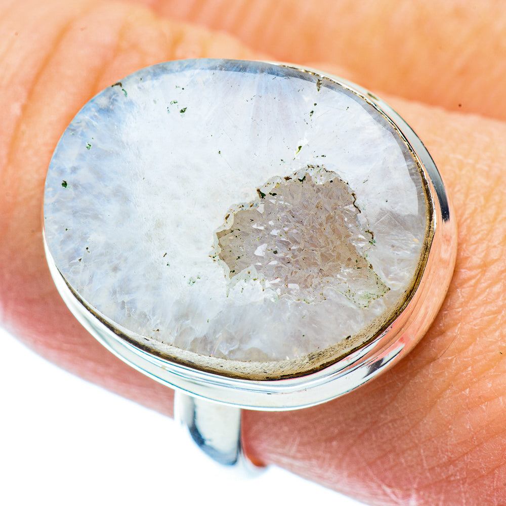White Geode Slice Rings handcrafted by Anasilvercos - RING35792