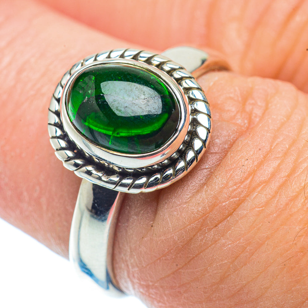 Chrome Diopside Rings handcrafted by Anasilvercos - RING35863
