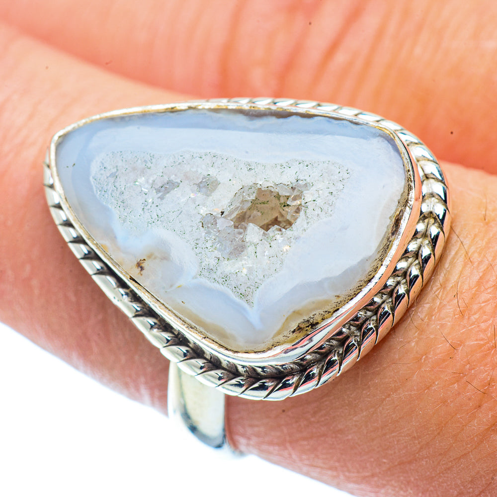 White Geode Slice Rings handcrafted by Anasilvercos - RING35884