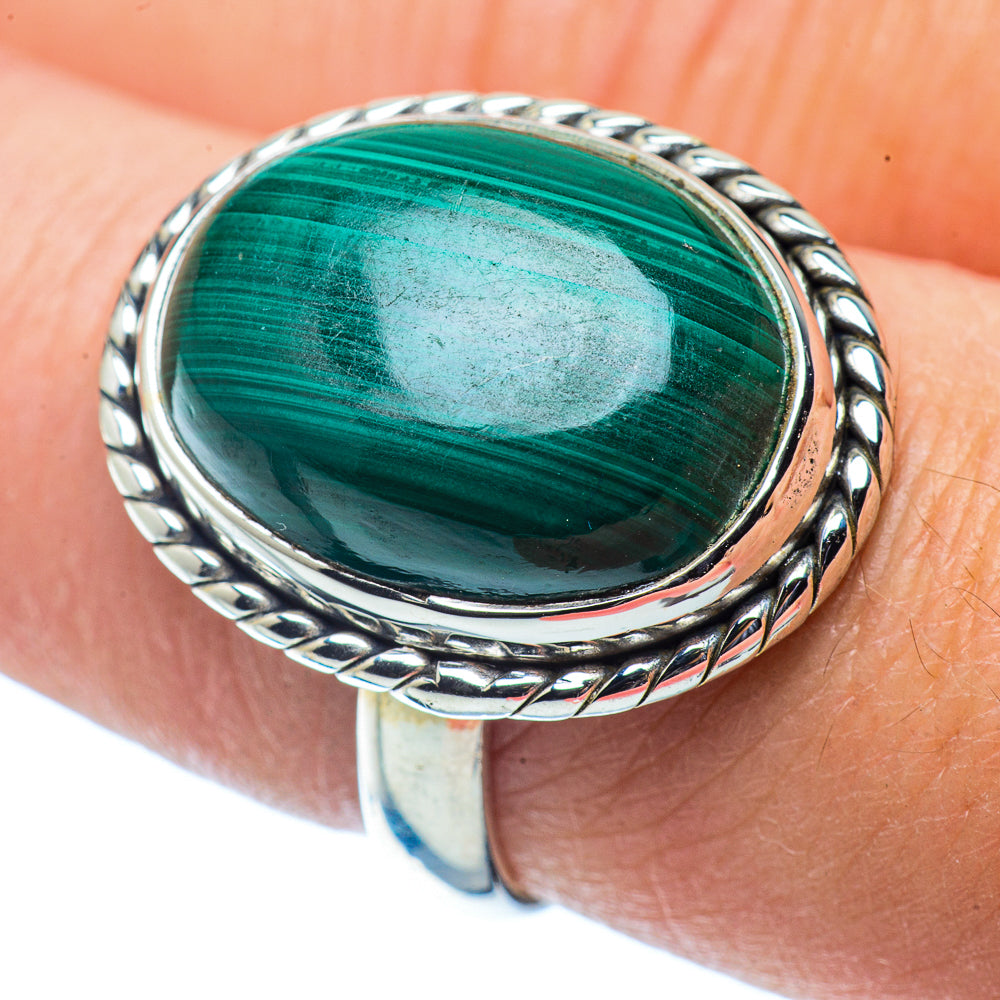 Malachite In Chrysocolla Rings handcrafted by Anasilvercos - RING35952