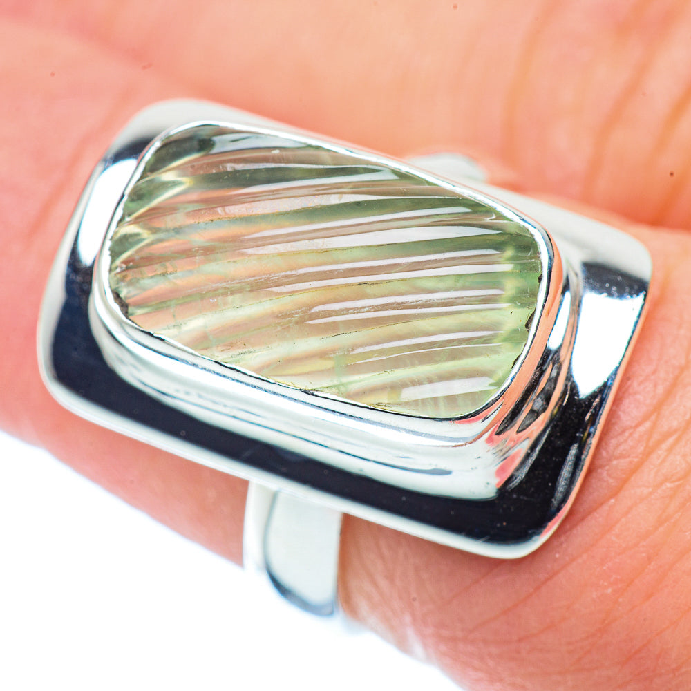 Prehnite Rings handcrafted by Anasilvercos - RING36119