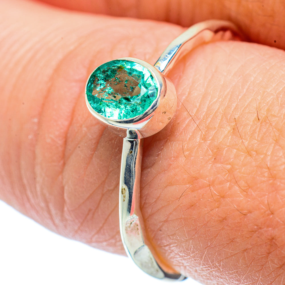 Zambian Emerald Rings handcrafted by Anasilvercos - RING36201