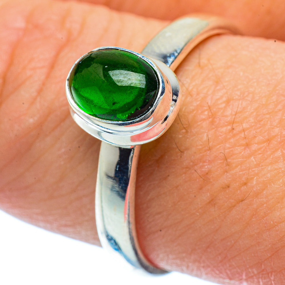 Chrome Diopside Rings handcrafted by Anasilvercos - RING36367