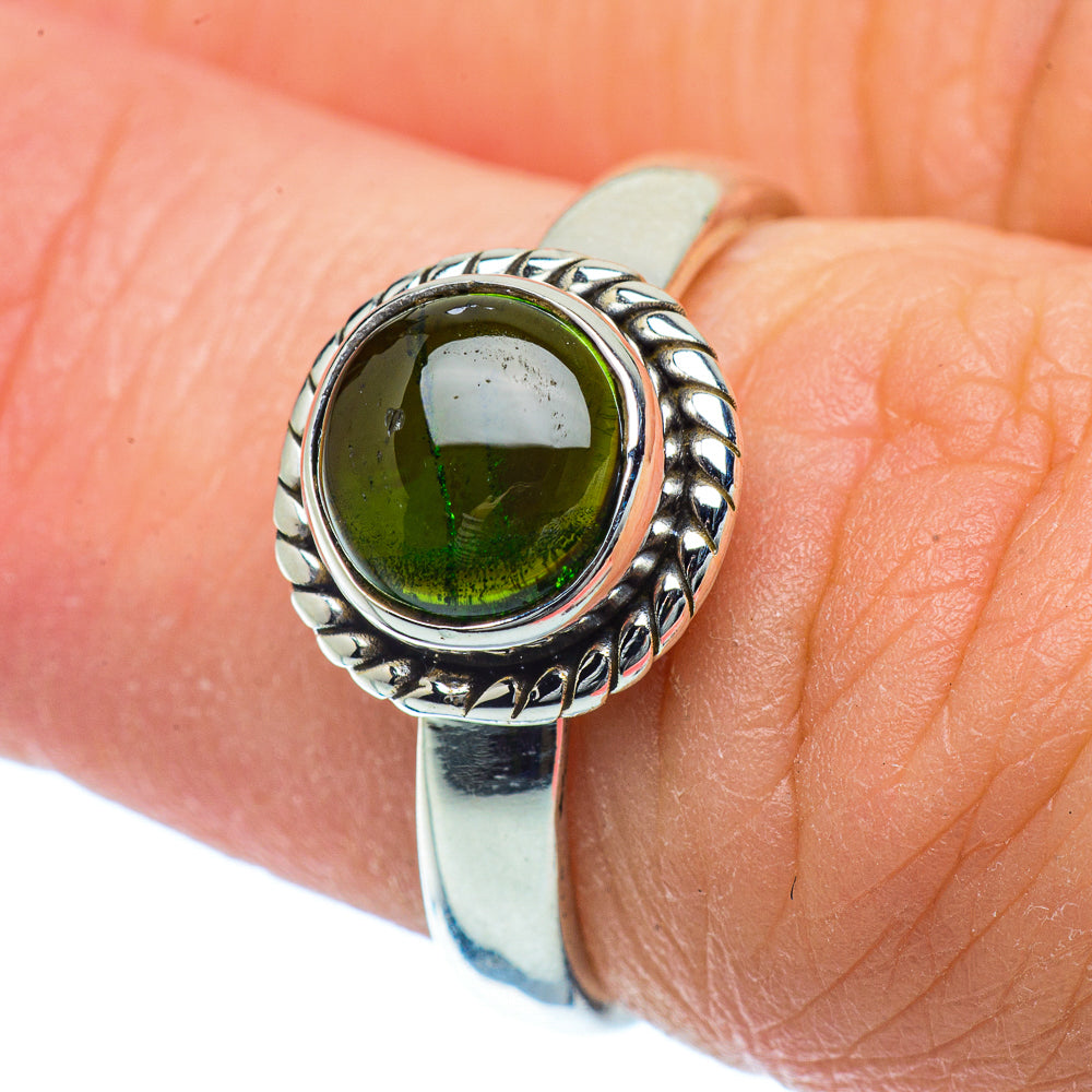 Chrome Diopside Rings handcrafted by Anasilvercos - RING36434