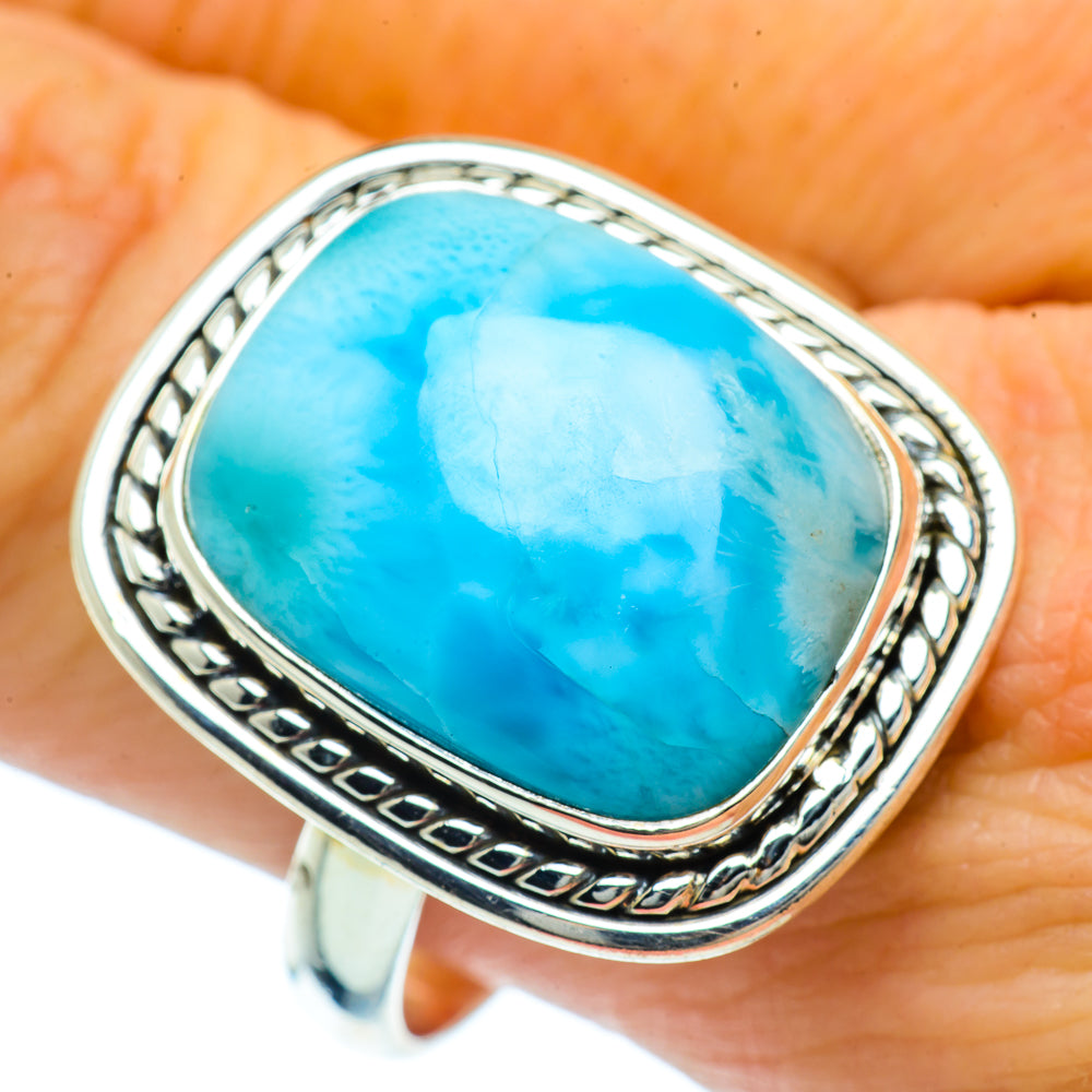 Larimar Rings handcrafted by Anasilvercos - RING36807