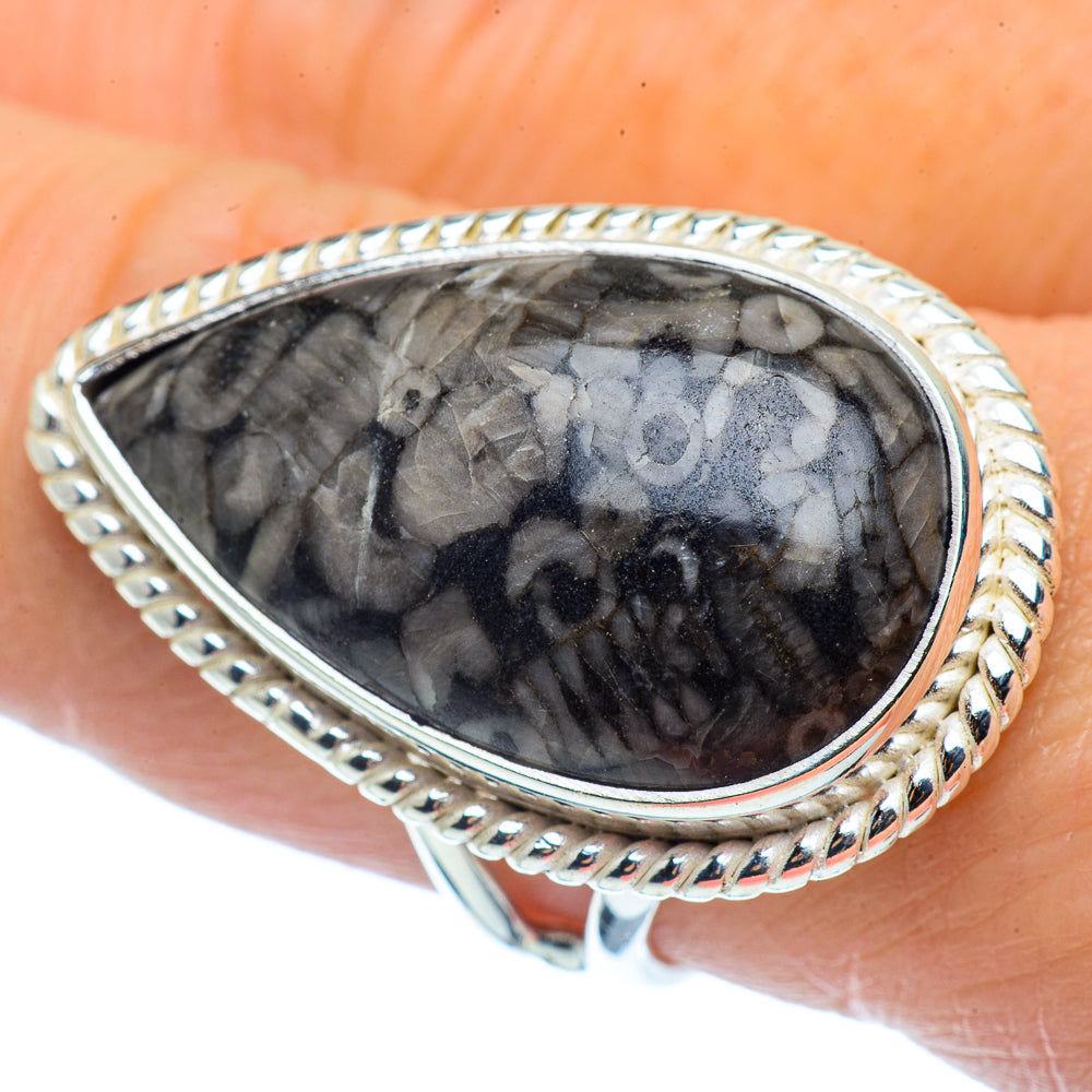 Crinoid Fossil Rings handcrafted by Anasilvercos - RING37272
