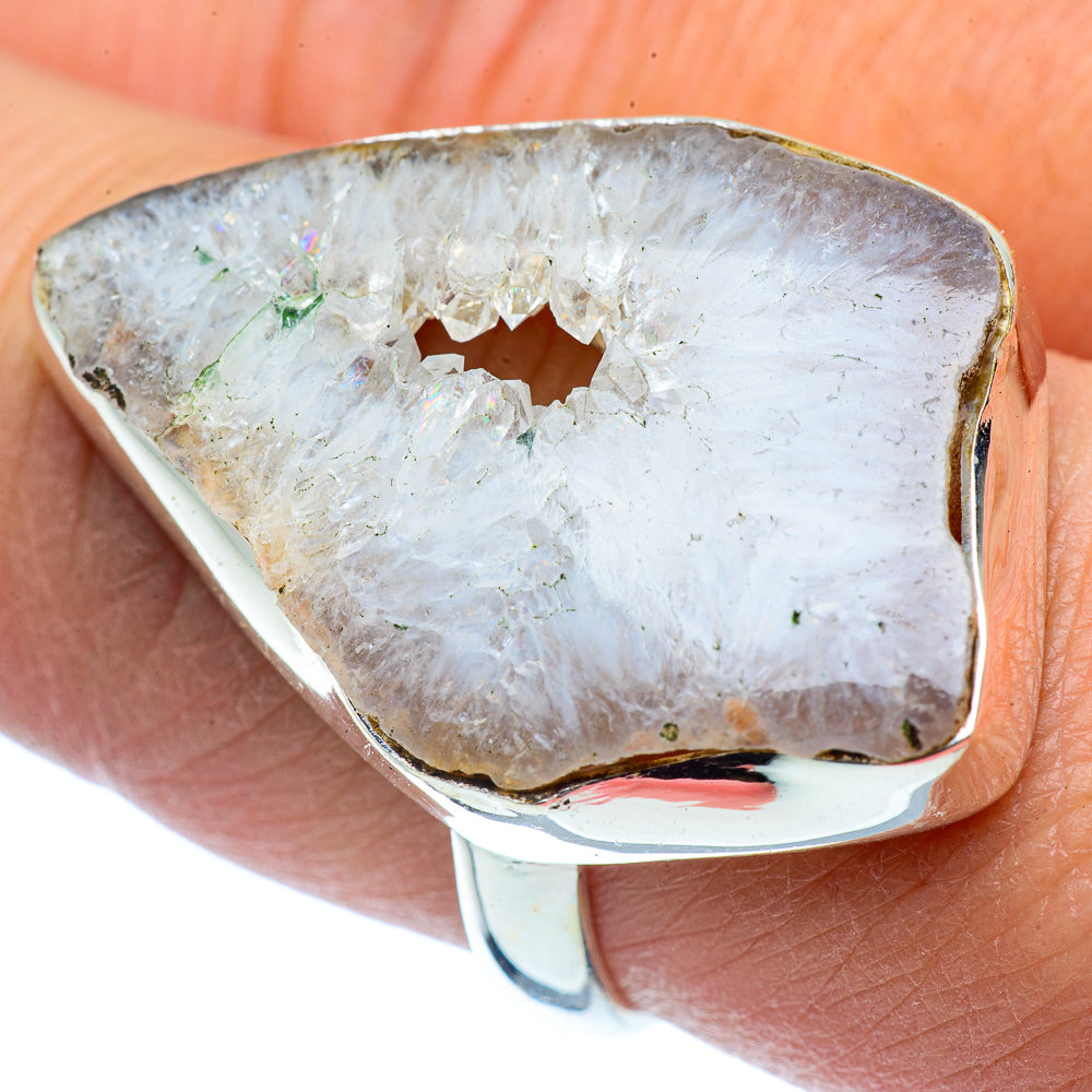 White Geode Slice Rings handcrafted by Anasilvercos - RING37580