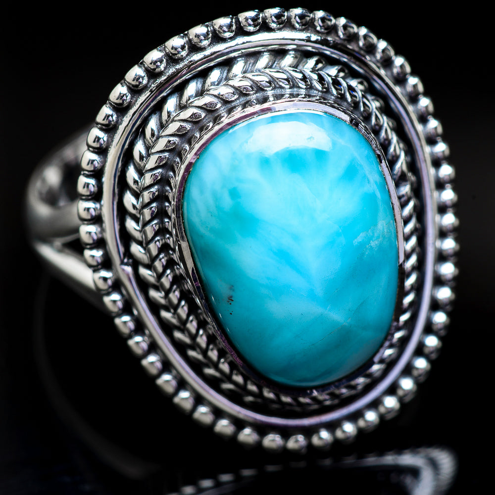 Larimar Rings handcrafted by Anasilvercos - RING3772