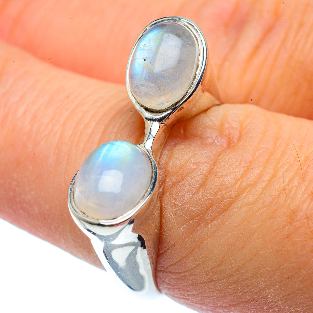 Rainbow Moonstone Rings handcrafted by Anasilvercos - RING37780