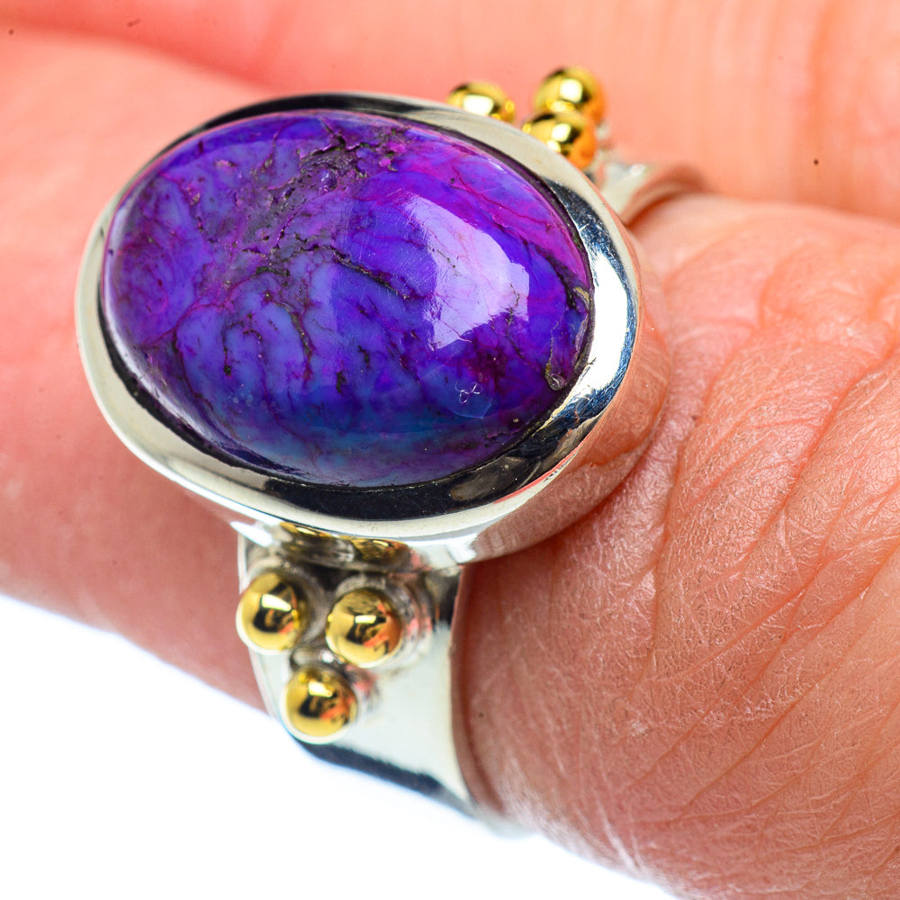 Purple Composite Turquoise Rings handcrafted by Anasilvercos - RING38436