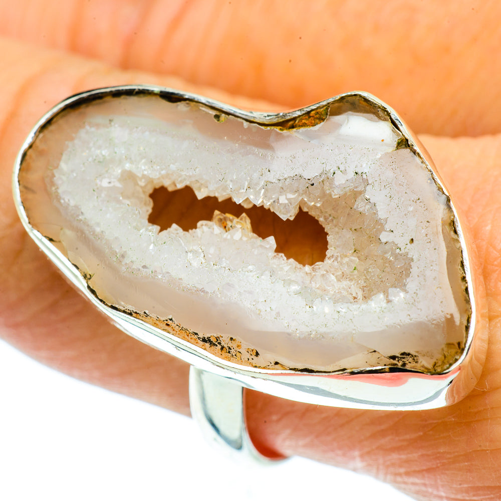 Coconut Geode Slice Rings handcrafted by Anasilvercos - RING39521