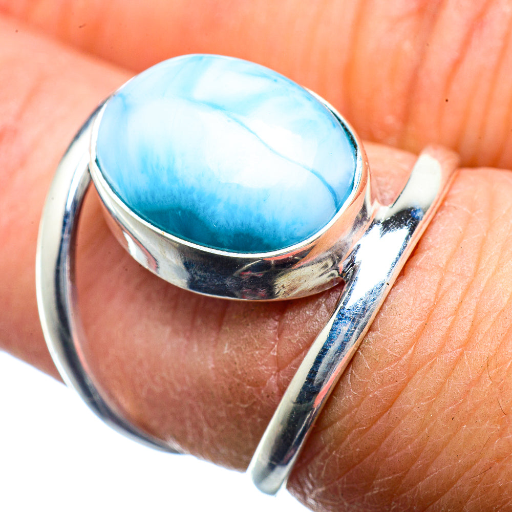 Larimar Rings handcrafted by Anasilvercos - RING39809
