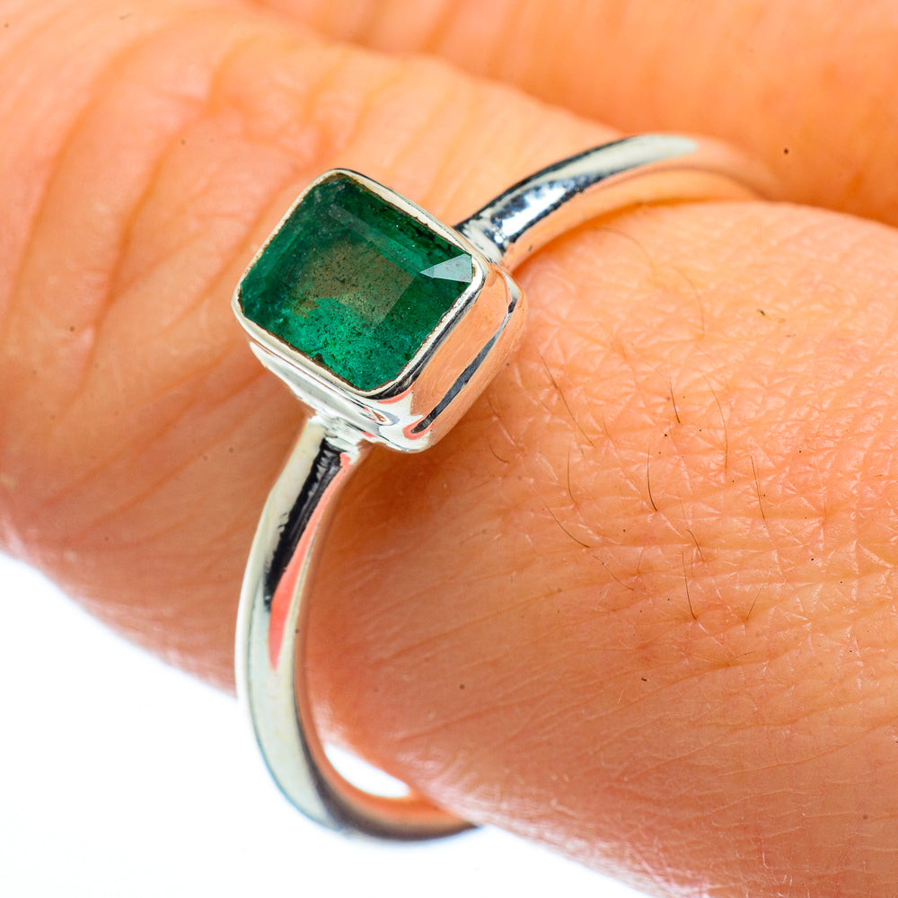 Zambian Emerald Rings handcrafted by Anasilvercos - RING40127