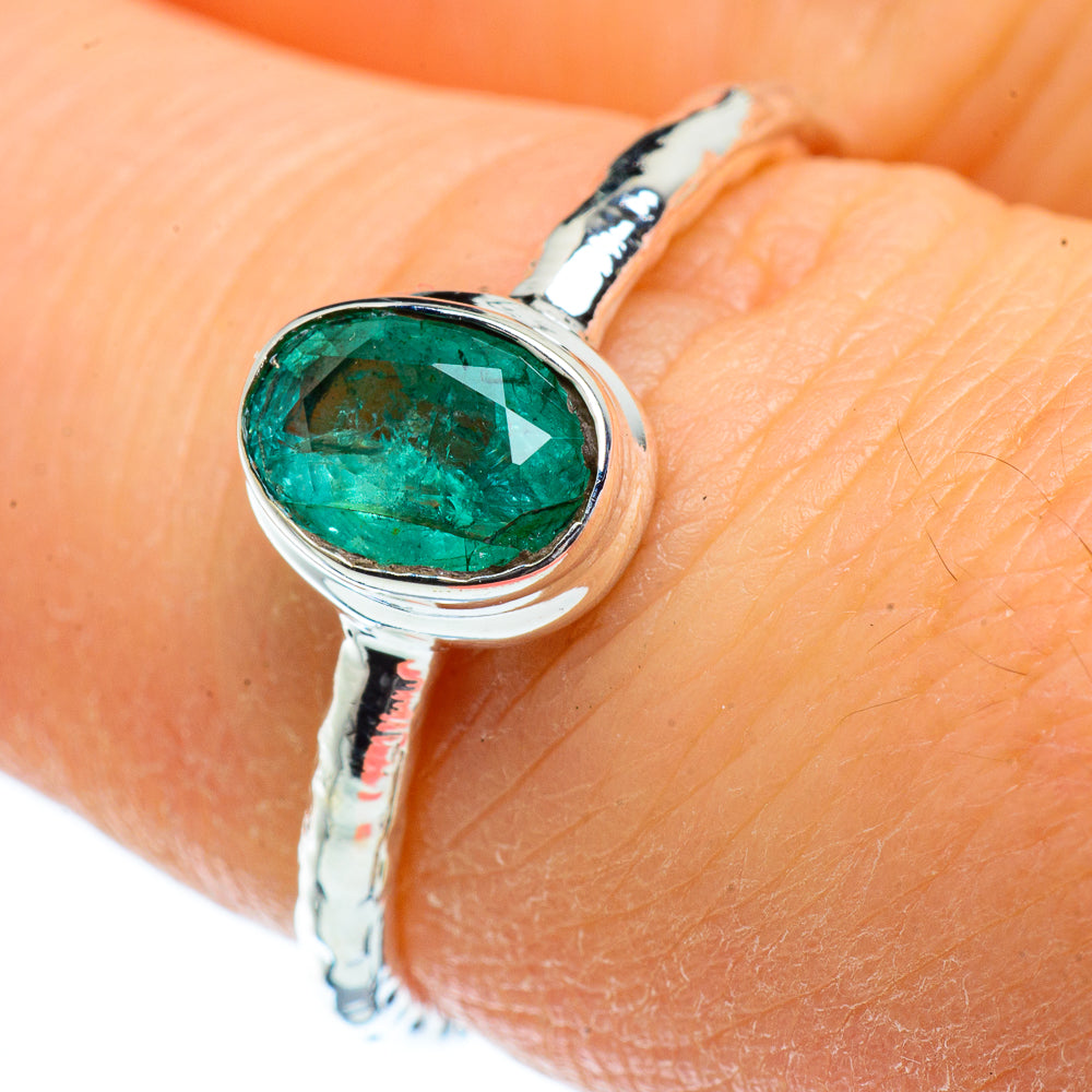 Zambian Emerald Rings handcrafted by Anasilvercos - RING40281