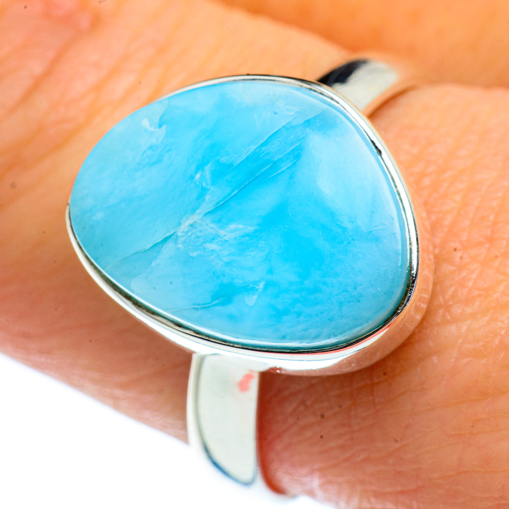 Larimar Rings handcrafted by Anasilvercos - RING40416