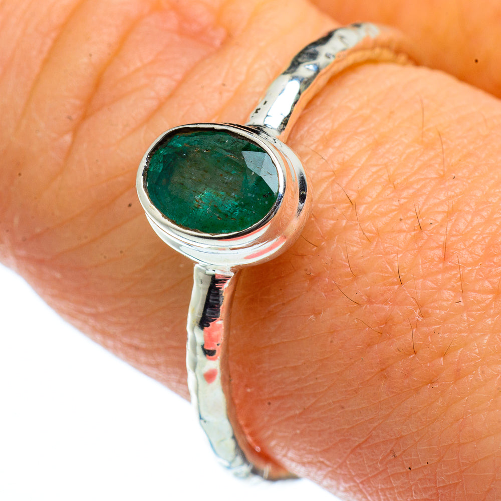 Zambian Emerald Rings handcrafted by Anasilvercos - RING40420
