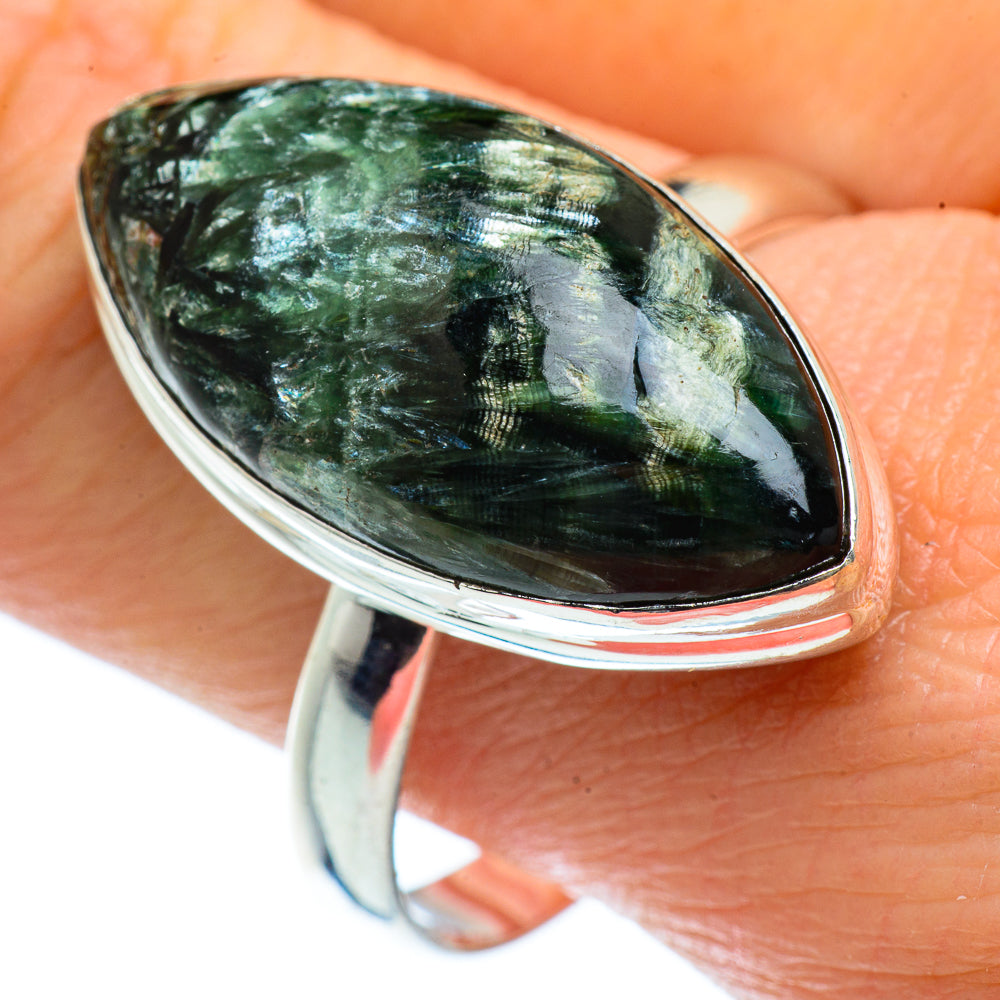 Seraphinite Rings handcrafted by Anasilvercos - RING40484
