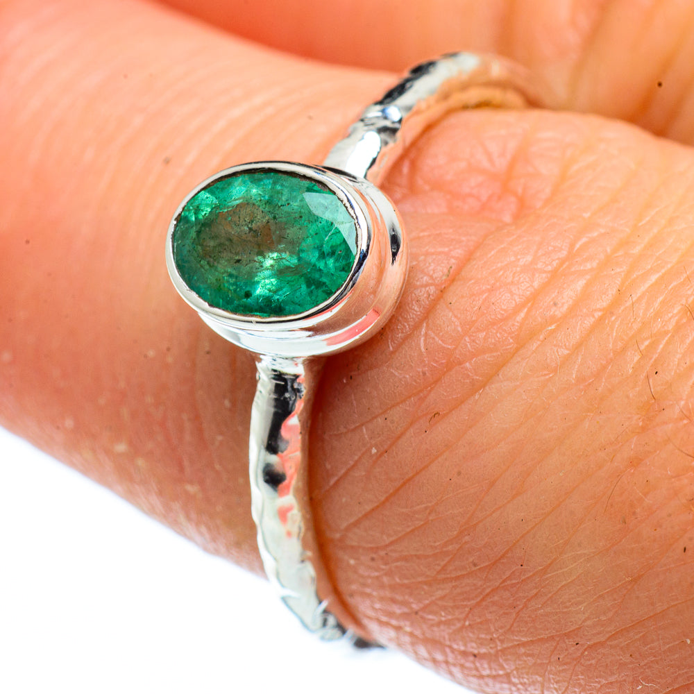 Zambian Emerald Rings handcrafted by Anasilvercos - RING40487