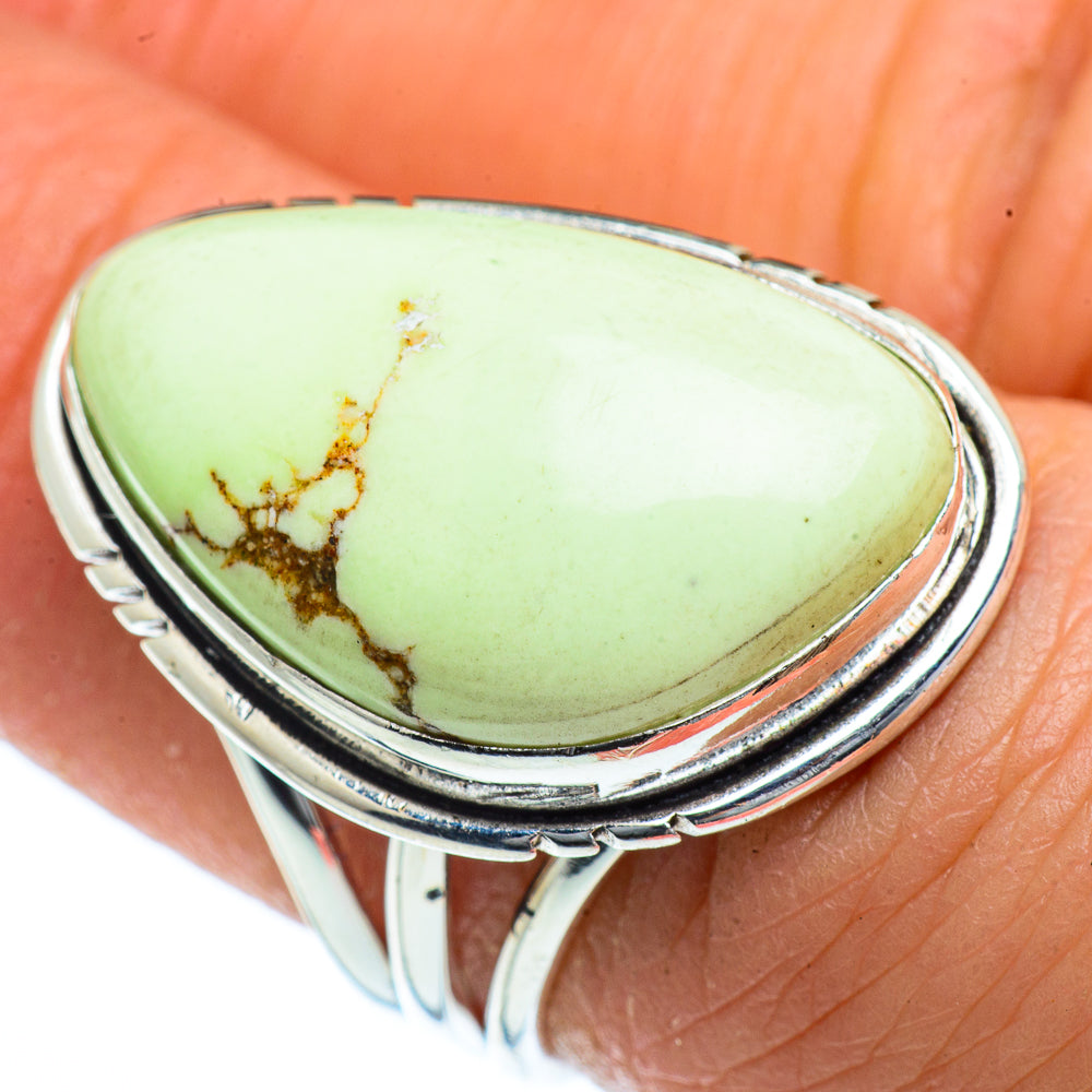 Lemon Chrysoprase Rings handcrafted by Anasilvercos - RING40505