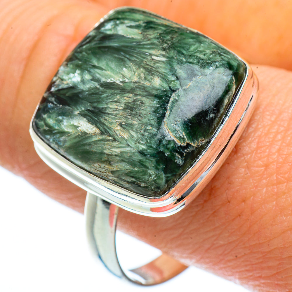 Seraphinite Rings handcrafted by Anasilvercos - RING40516