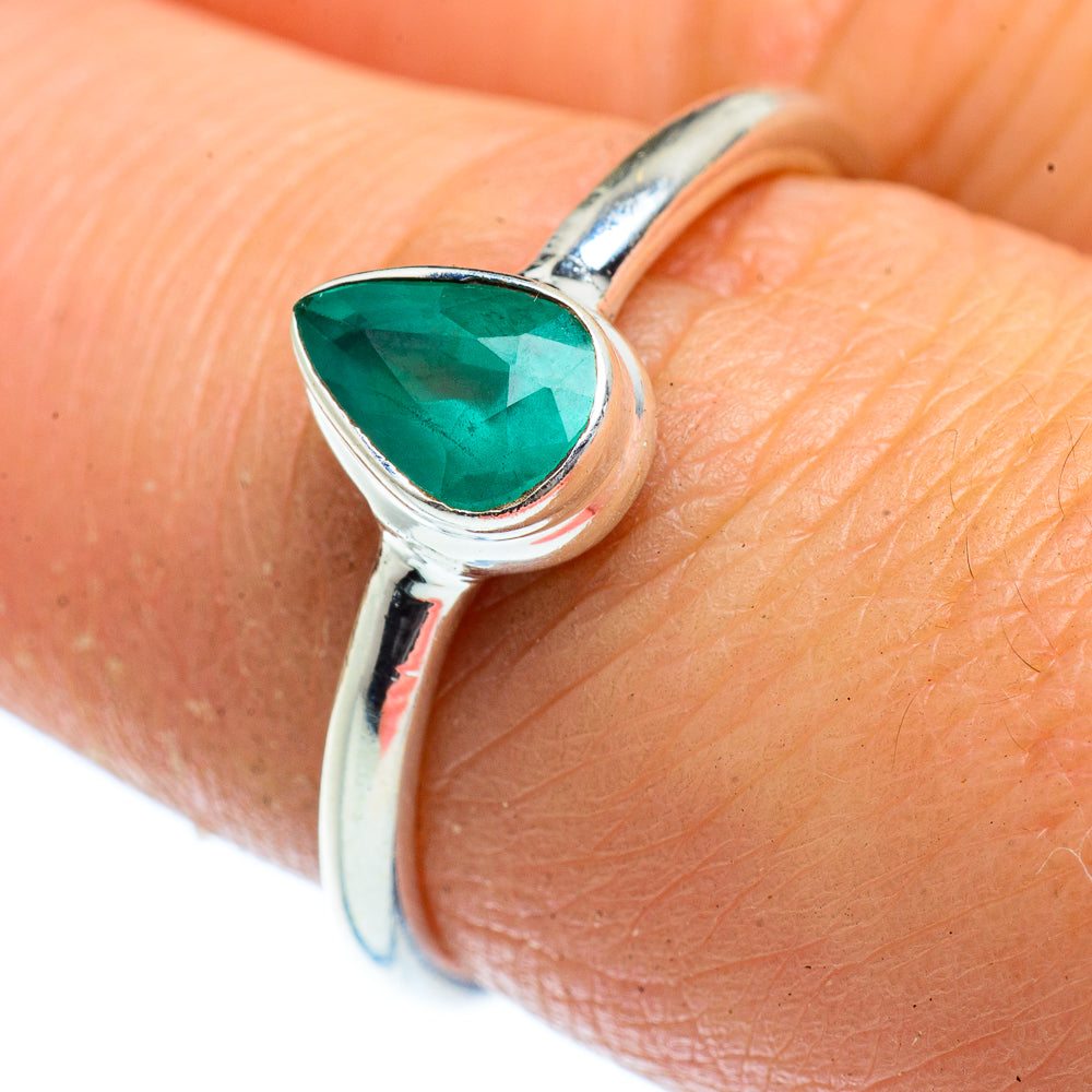 Zambian Emerald Rings handcrafted by Anasilvercos - RING40635