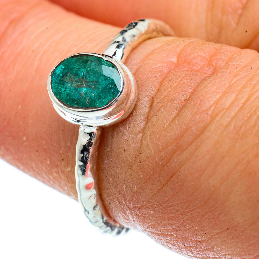 Zambian Emerald Rings handcrafted by Anasilvercos - RING40655