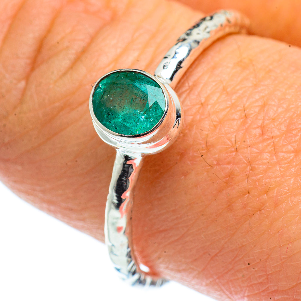 Zambian Emerald Rings handcrafted by Anasilvercos - RING40716