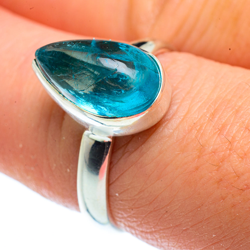 Blue Fluorite Rings handcrafted by Anasilvercos - RING40782