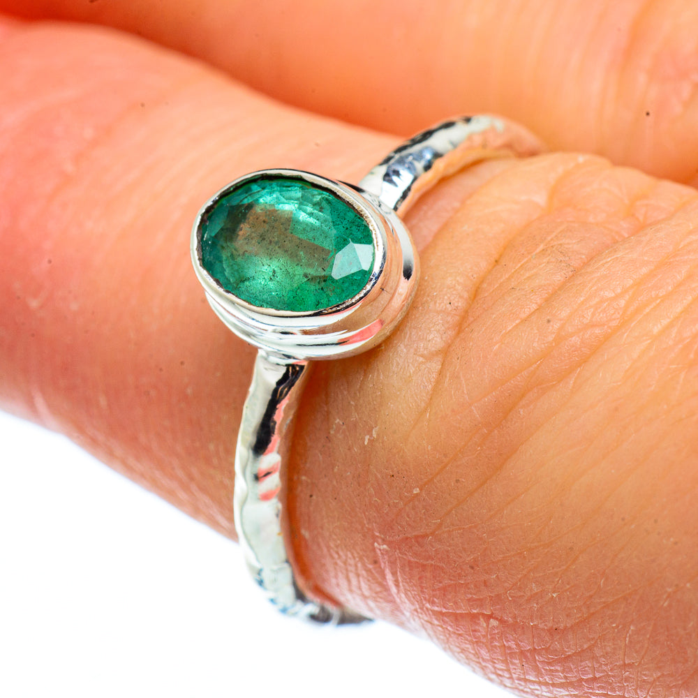 Zambian Emerald Rings handcrafted by Anasilvercos - RING40867