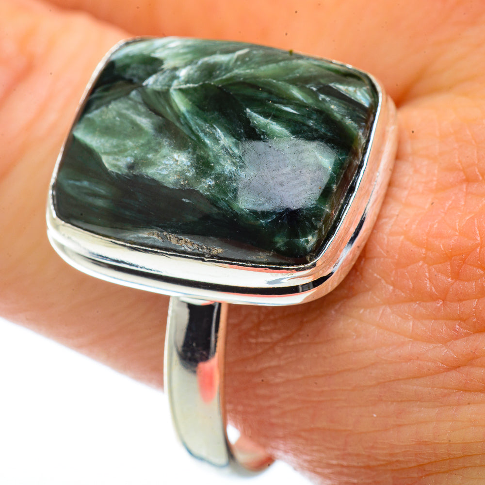 Seraphinite Rings handcrafted by Anasilvercos - RING40934