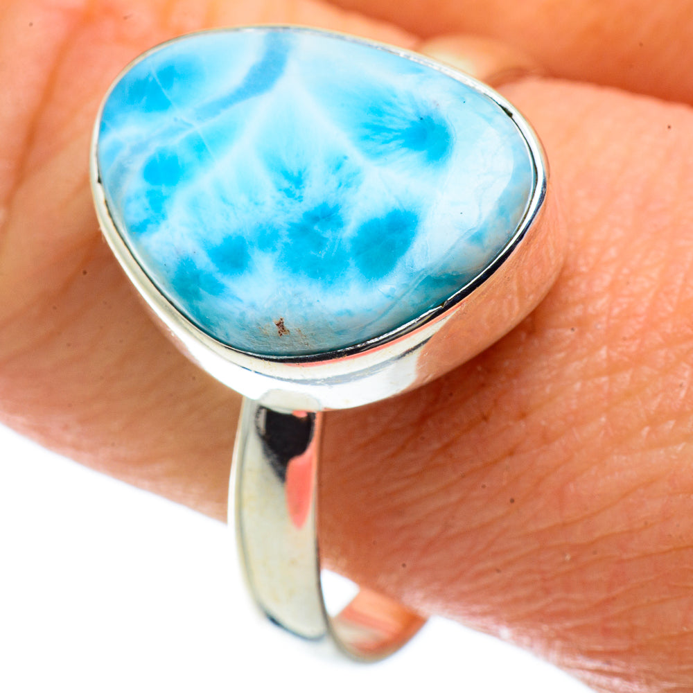 Larimar Rings handcrafted by Anasilvercos - RING40952