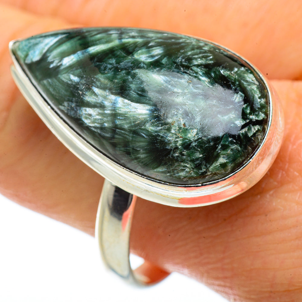 Seraphinite Rings handcrafted by Anasilvercos - RING41125