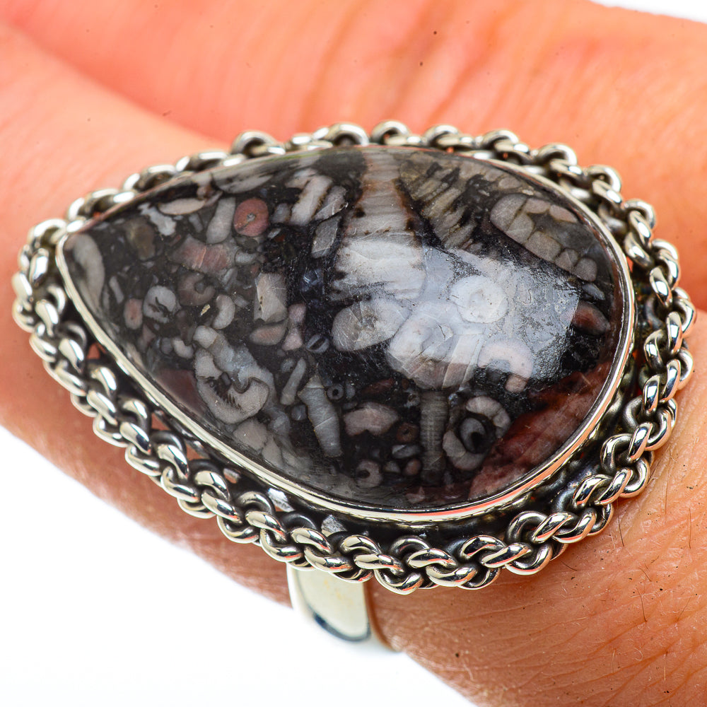 Crinoid Fossil Rings handcrafted by Anasilvercos - RING41152