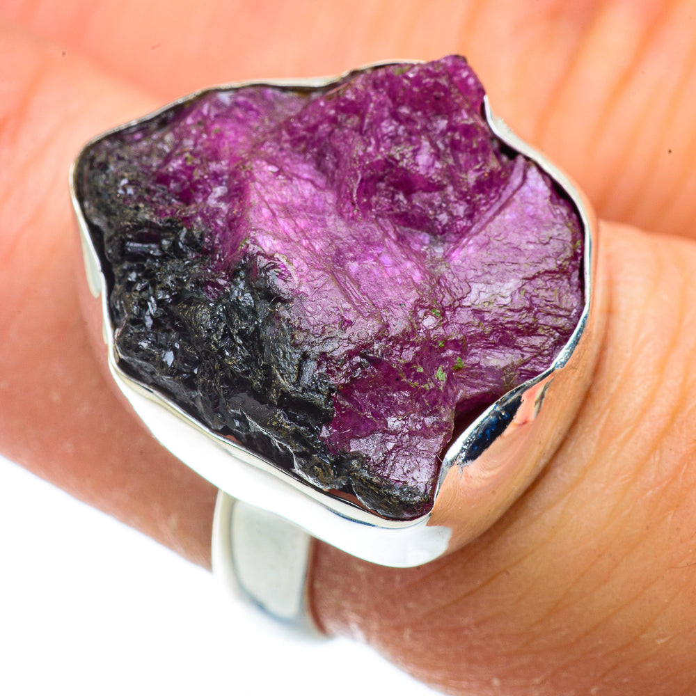 Ruby Zoisite Rings handcrafted by Anasilvercos - RING41306