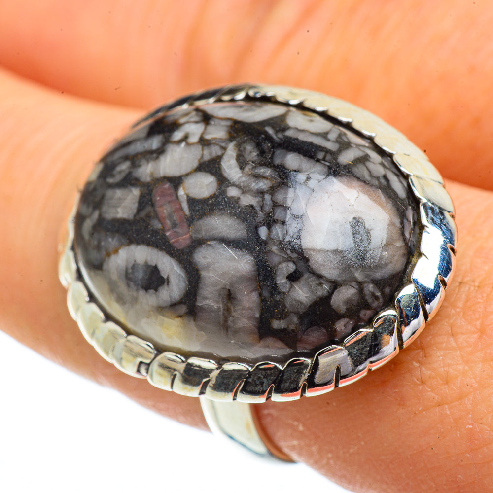 Crinoid Fossil Rings handcrafted by Anasilvercos - RING41918