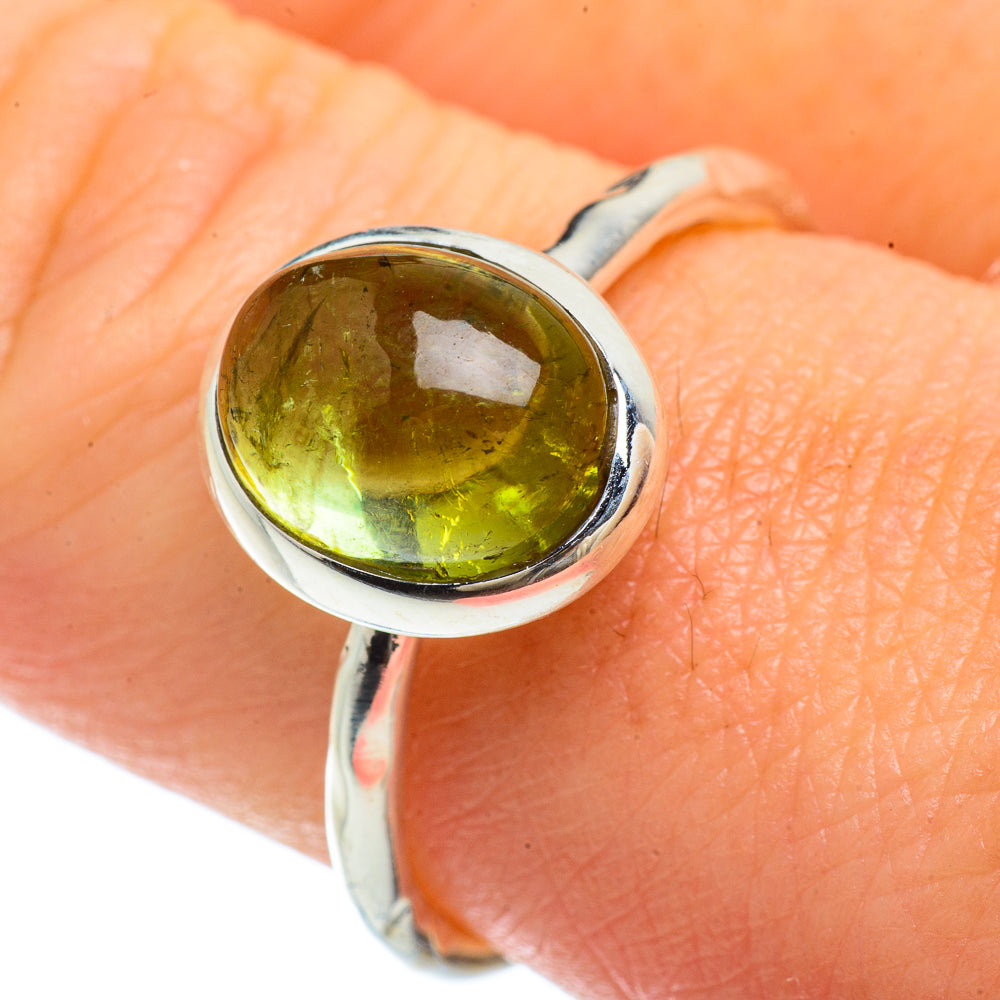 Green Tourmaline Rings handcrafted by Anasilvercos - RING41988