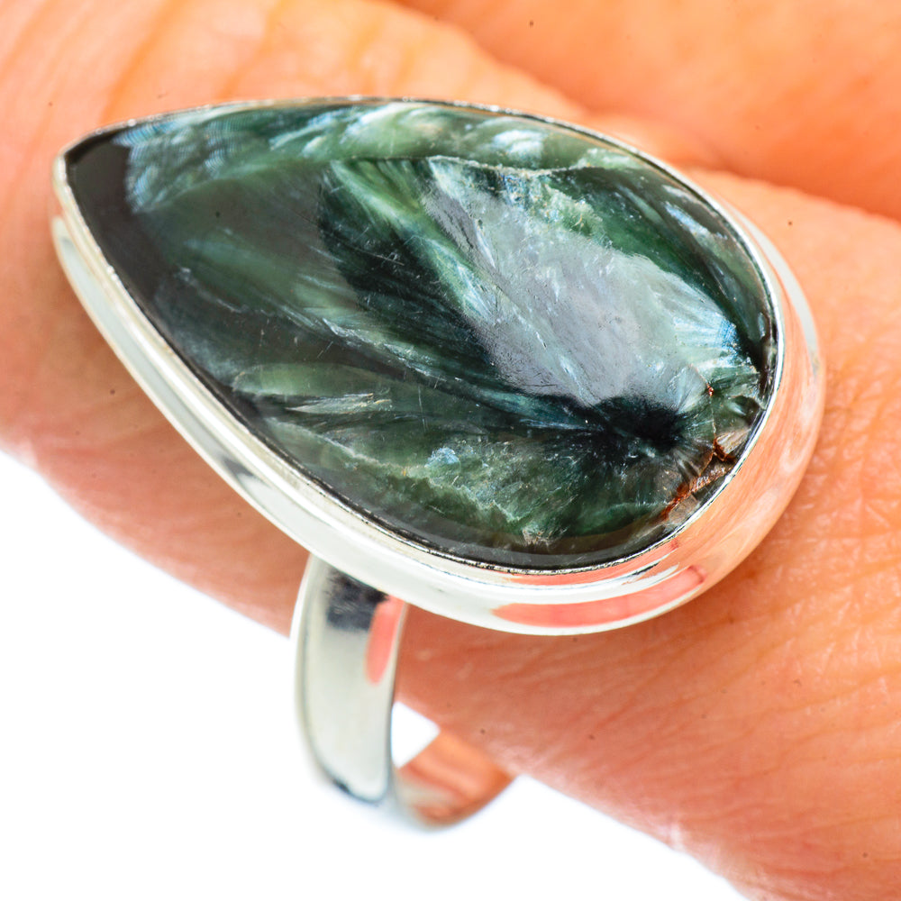 Seraphinite Rings handcrafted by Anasilvercos - RING42095