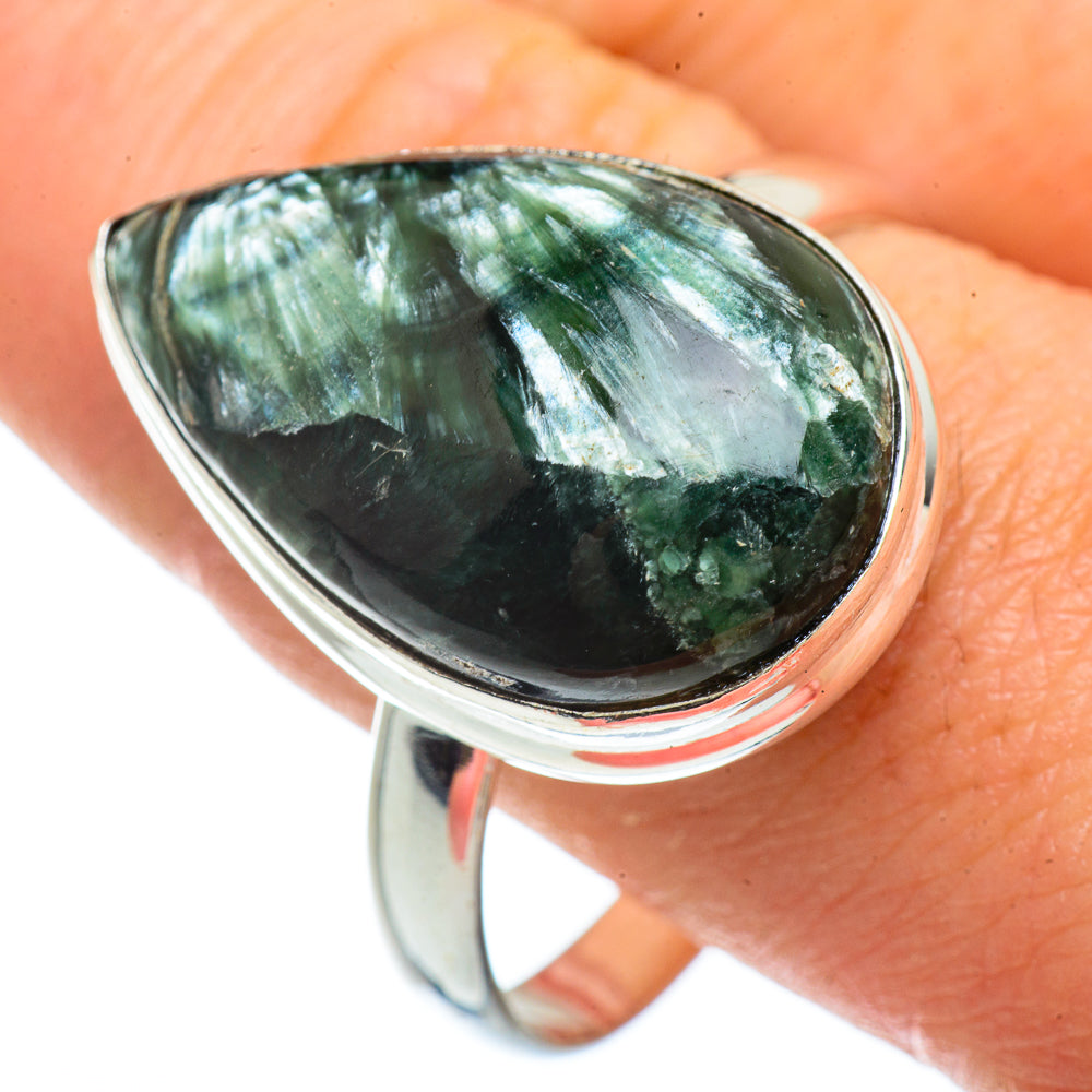 Seraphinite Rings handcrafted by Anasilvercos - RING42133