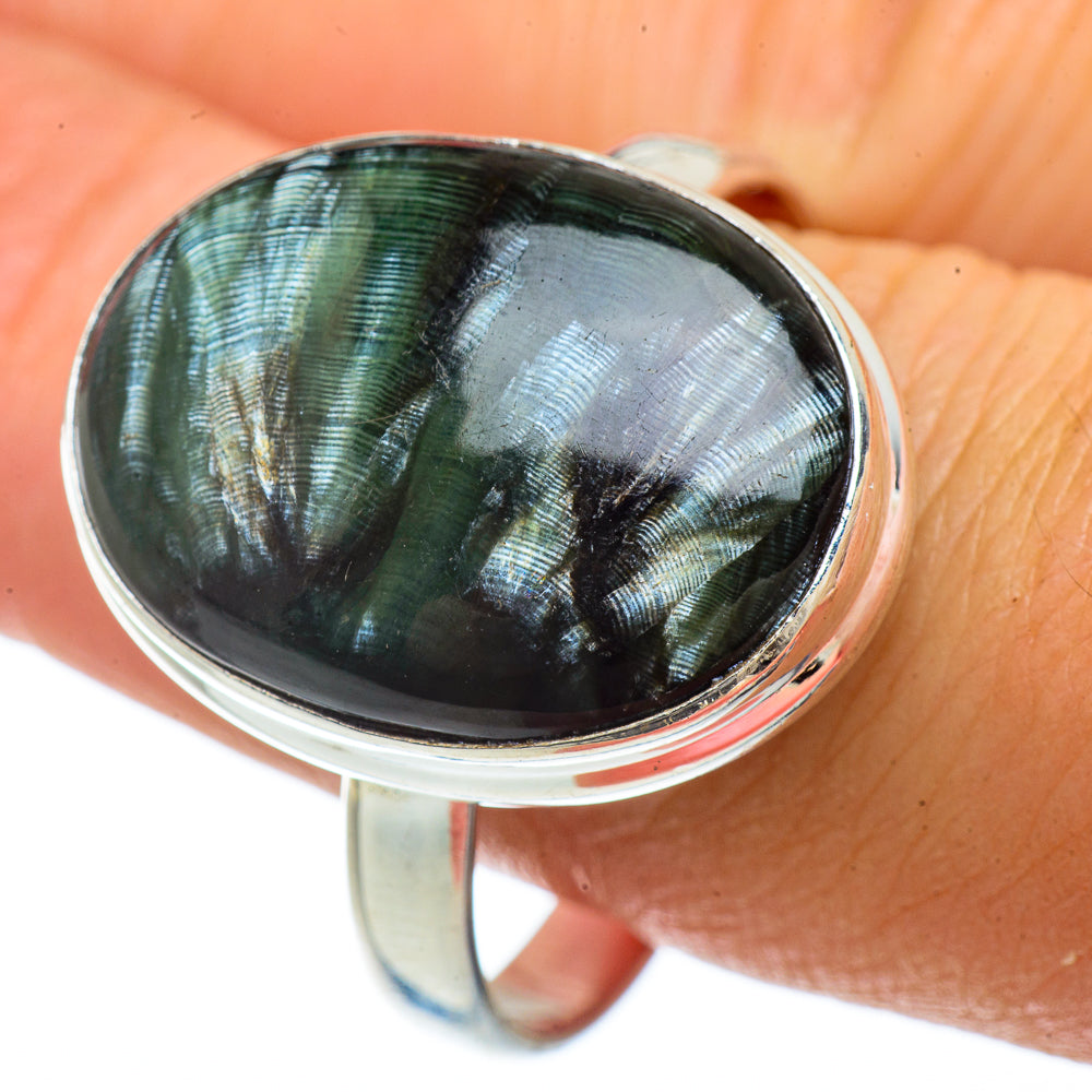 Seraphinite Rings handcrafted by Anasilvercos - RING42160