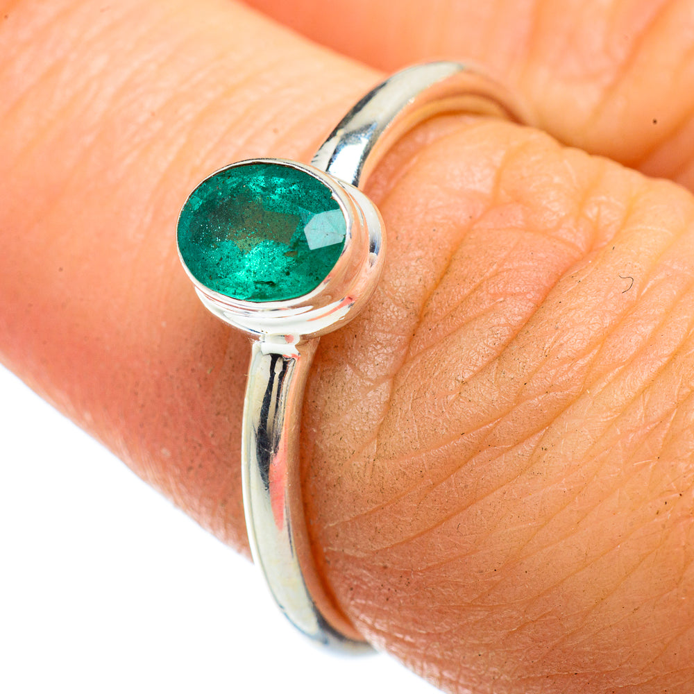 Zambian Emerald Rings handcrafted by Anasilvercos - RING42196