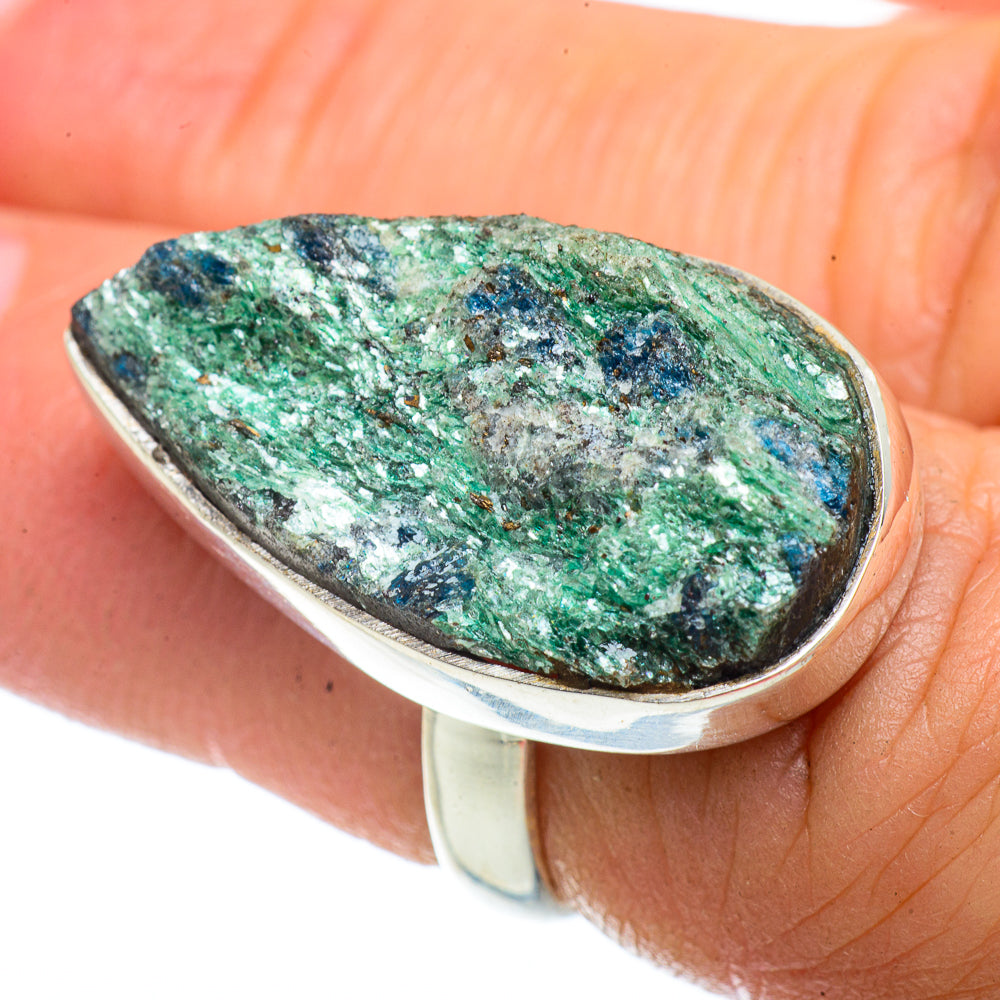 Green Fuchsite Crystal Rings handcrafted by Anasilvercos - RING42341