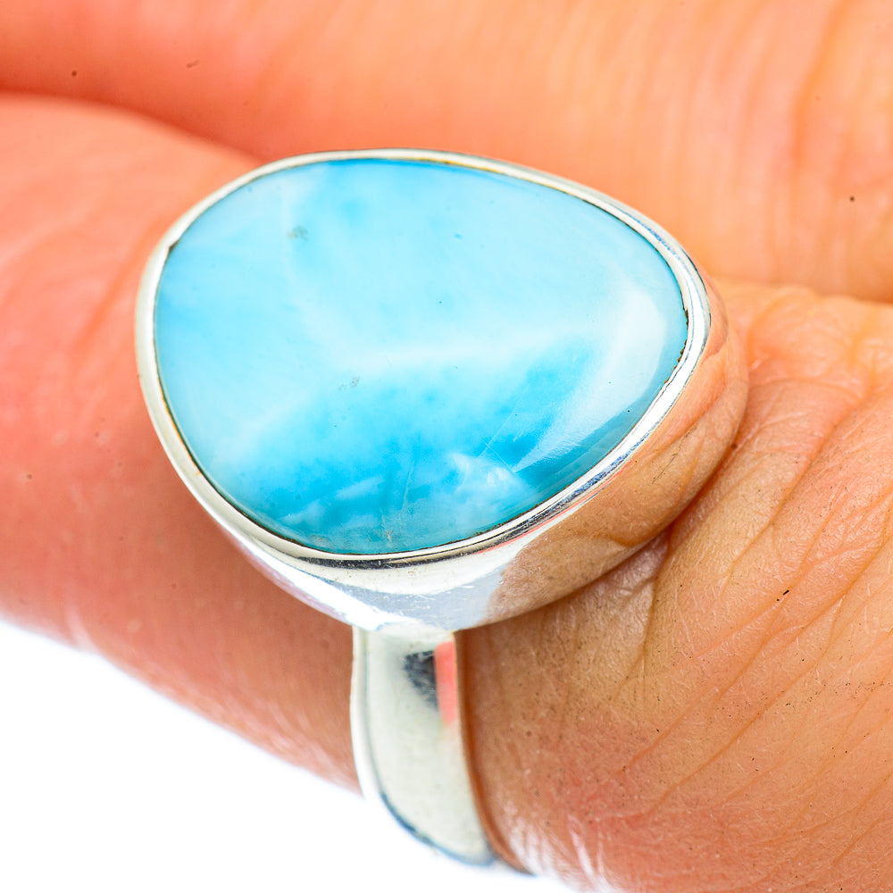 Larimar Rings handcrafted by Anasilvercos - RING42496